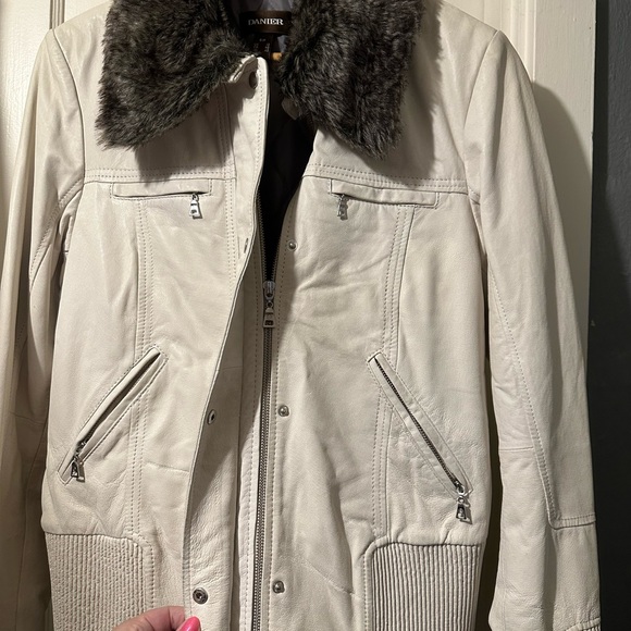 DANIER WOMENS, Small, Crème, Genuine Leather, Jacket - Picture 4 of 16